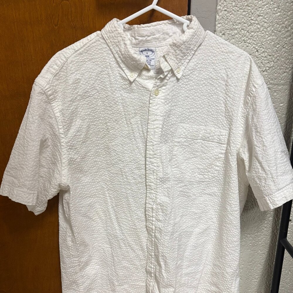Brooks Brothers Cotton Seersucker Sport Shirt Size L